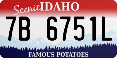 ID license plate 7B6751L