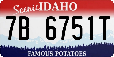 ID license plate 7B6751T