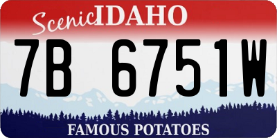 ID license plate 7B6751W