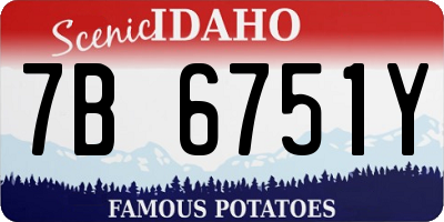 ID license plate 7B6751Y