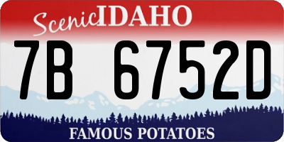 ID license plate 7B6752D