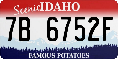 ID license plate 7B6752F