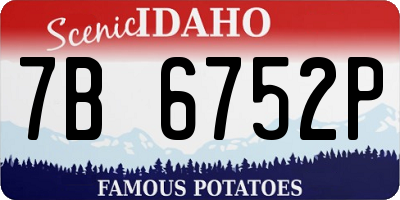ID license plate 7B6752P