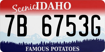 ID license plate 7B6753G