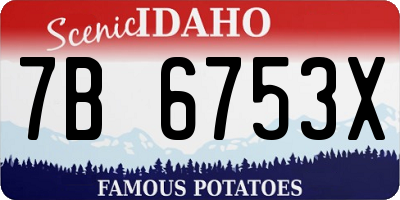 ID license plate 7B6753X