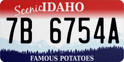 ID license plate 7B6754A