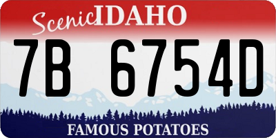 ID license plate 7B6754D