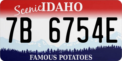 ID license plate 7B6754E