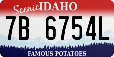 ID license plate 7B6754L