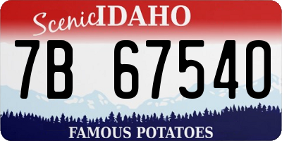 ID license plate 7B6754O