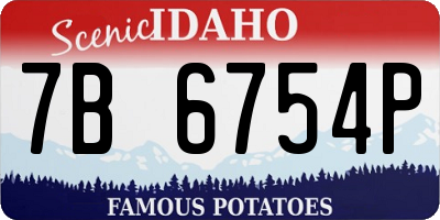 ID license plate 7B6754P