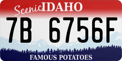 ID license plate 7B6756F