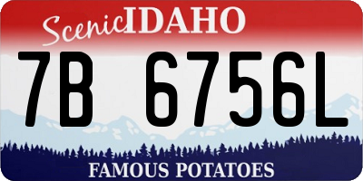 ID license plate 7B6756L