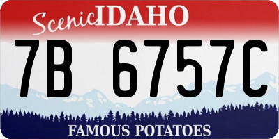 ID license plate 7B6757C