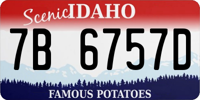 ID license plate 7B6757D