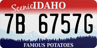 ID license plate 7B6757G