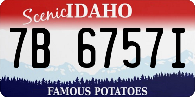 ID license plate 7B6757I
