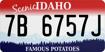 ID license plate 7B6757J