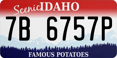 ID license plate 7B6757P