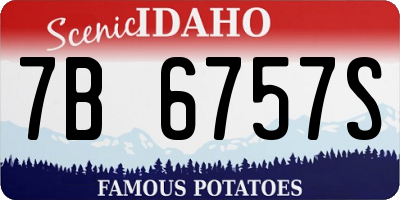 ID license plate 7B6757S