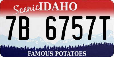 ID license plate 7B6757T