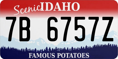 ID license plate 7B6757Z