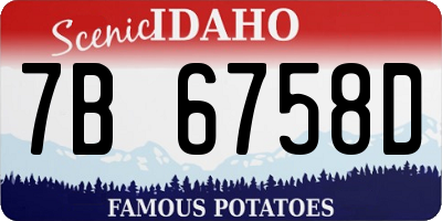 ID license plate 7B6758D