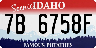 ID license plate 7B6758F