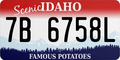 ID license plate 7B6758L