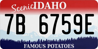 ID license plate 7B6759E