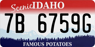 ID license plate 7B6759G