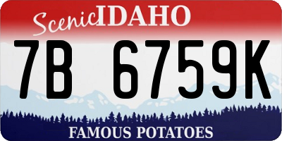 ID license plate 7B6759K