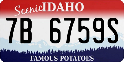 ID license plate 7B6759S