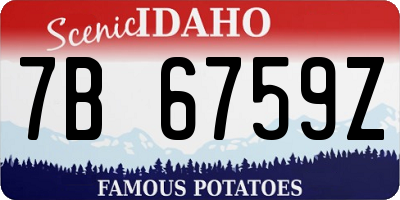 ID license plate 7B6759Z
