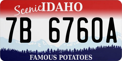 ID license plate 7B6760A