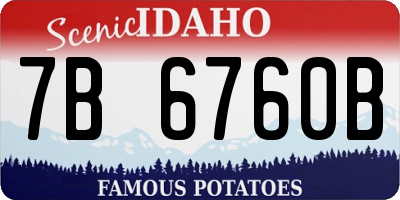 ID license plate 7B6760B