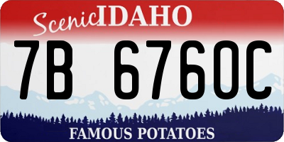 ID license plate 7B6760C