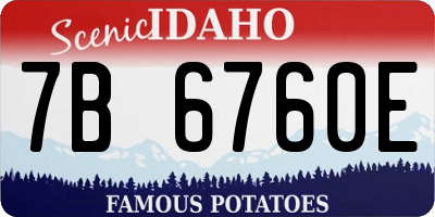 ID license plate 7B6760E
