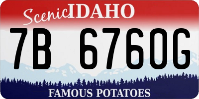 ID license plate 7B6760G