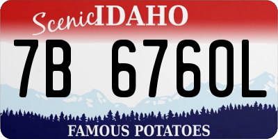 ID license plate 7B6760L