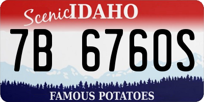 ID license plate 7B6760S