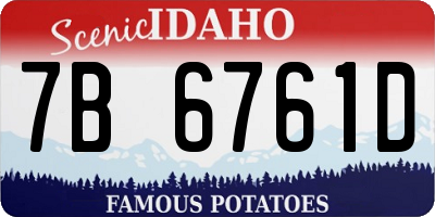 ID license plate 7B6761D