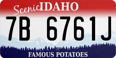 ID license plate 7B6761J