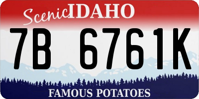 ID license plate 7B6761K