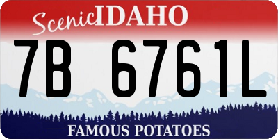 ID license plate 7B6761L