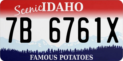 ID license plate 7B6761X