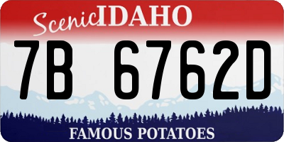 ID license plate 7B6762D