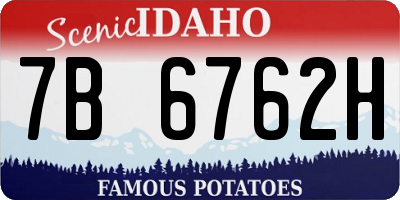 ID license plate 7B6762H