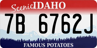 ID license plate 7B6762J