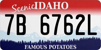ID license plate 7B6762L